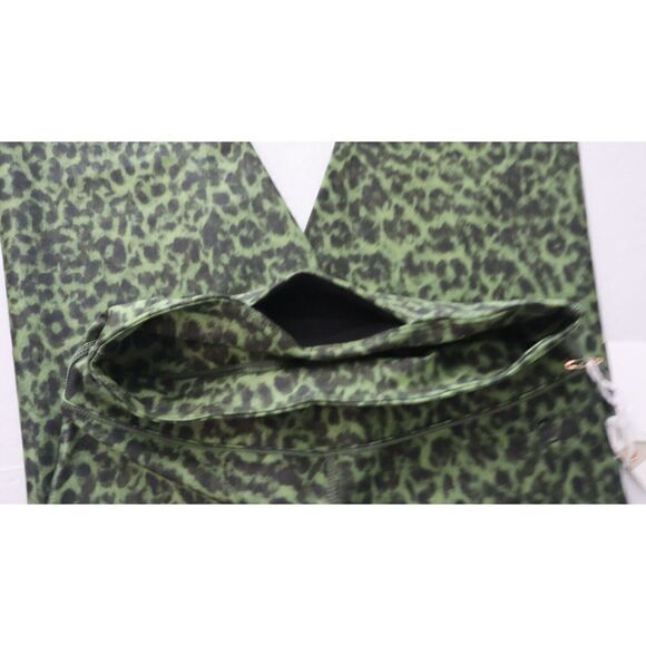 Good American GP0672 Women Sz 2 Pesto Green Leopard Core Power 7/8 Leggings $131 - Picture 4 of 7